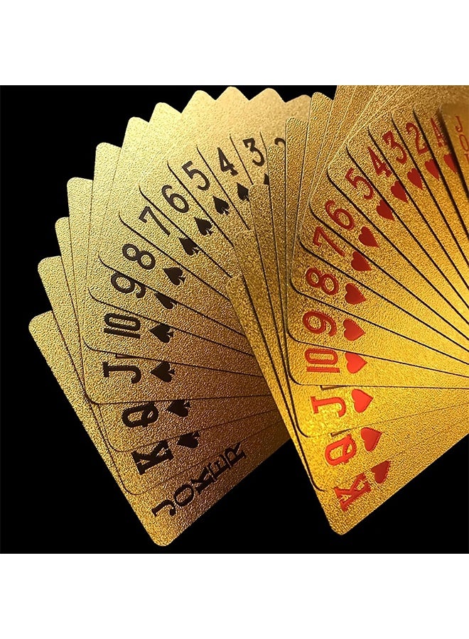 واي جيه مجموعة أوراق لعب مطلية بالذهب عيار 24 قيراط مع صندوق خشبي مجاناً - Image 5